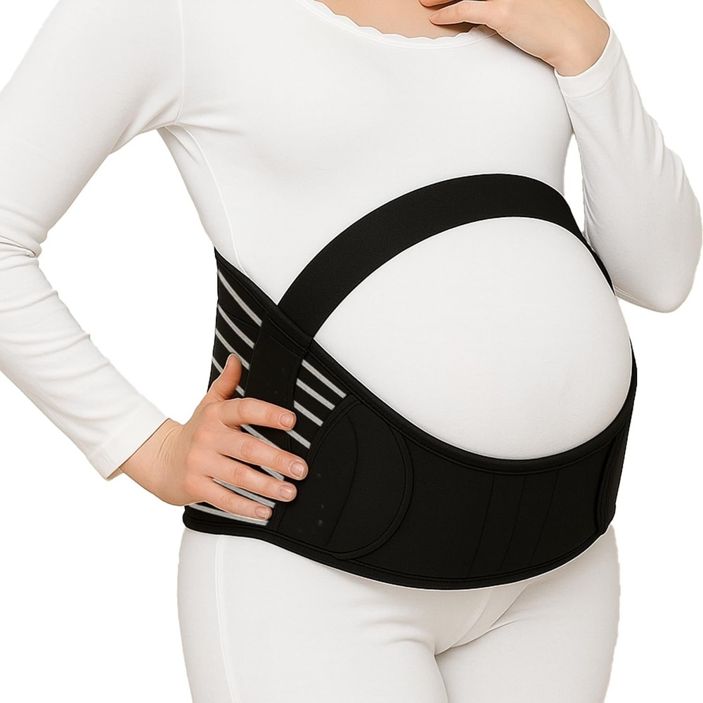 nwt Maternity Belly Band Pregnancy Support Belt Back Pain Relief Black XL